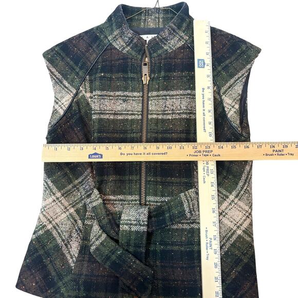 Cabi belted Plaid vest Medium Wool blend Rustic cabincore dark Academia Tweed - Picture 4 of 10